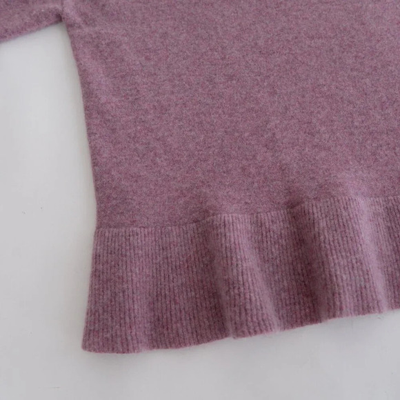 Garnet Hill Purple Fine Knit Bell 100% Cashmere Peplum Lightweight Sweater XS - Picture 7 of 10